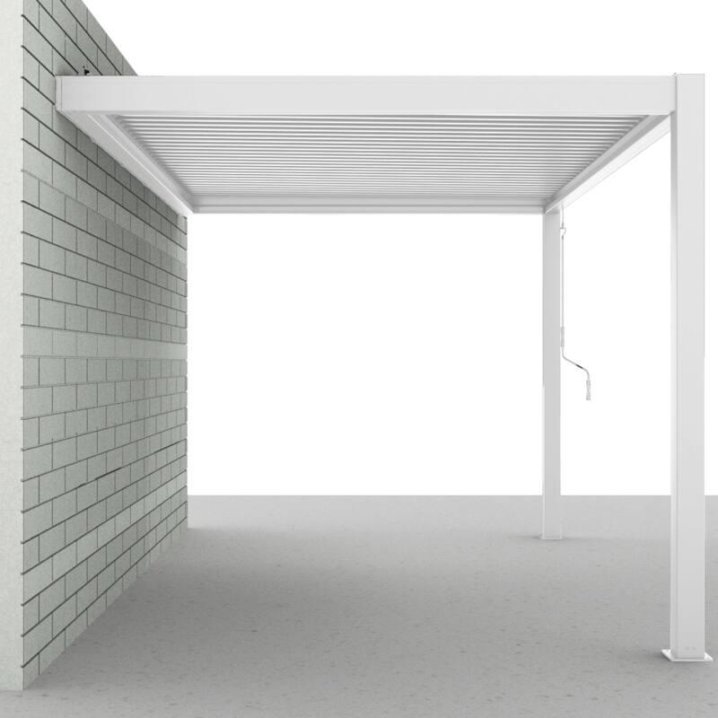 Pérgola bioclimática adosada de 3x4m en aluminio blanco