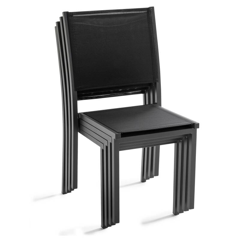 Mesa de jardín rectangular extensible de aluminio con 6 sillas y 2 sillas con reposabrazos