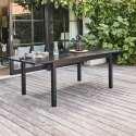 Mesa de jardín rectangular extensible de aluminio con 6 sillas y 2 sillas con reposabrazos