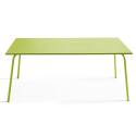 Mesa de jardín rectangular de 180 x 90 cm con 4 sillas y 2 bancos de metal