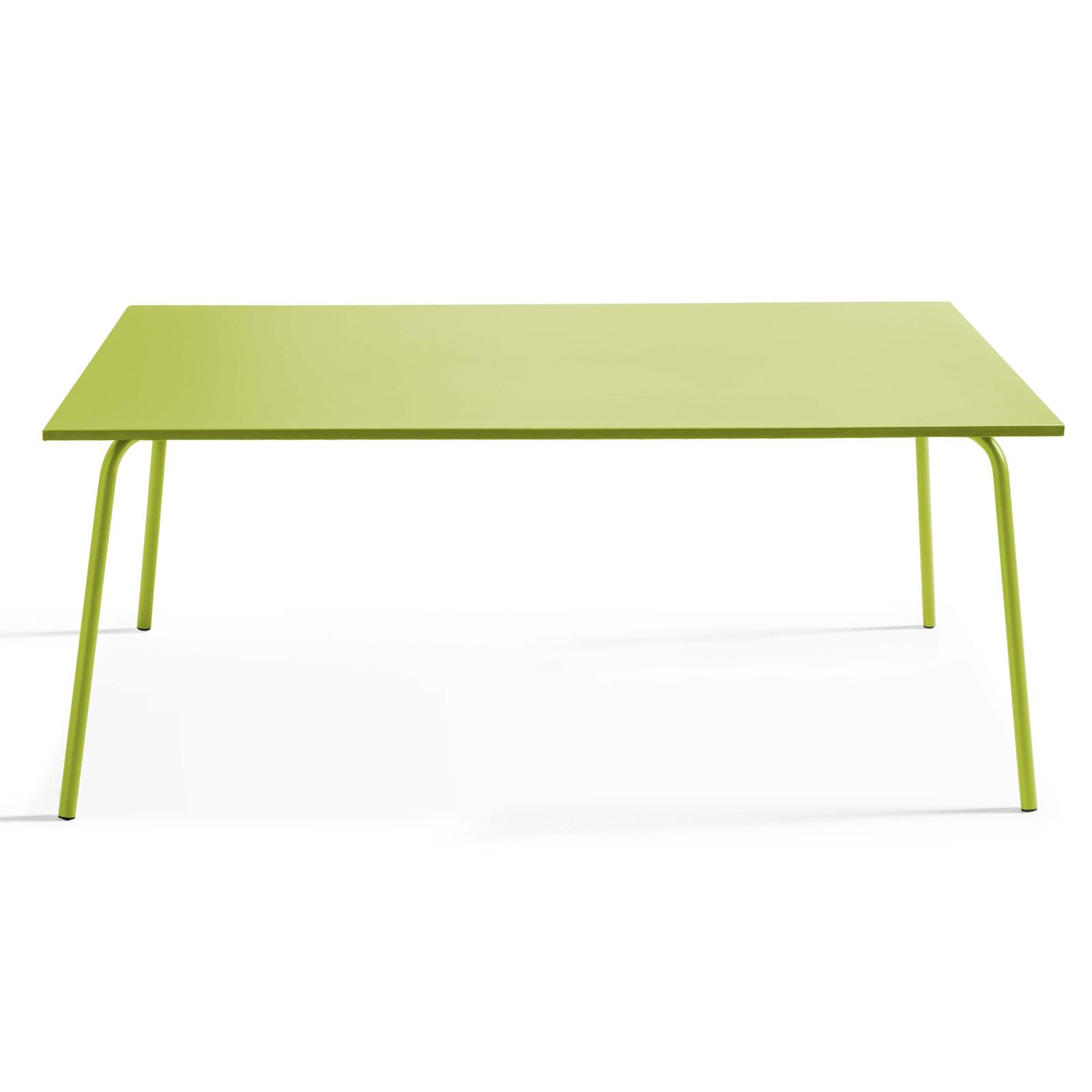 Mesa de jardín rectangular de 180 x 90 cm con 4 sillas y 2 bancos de metal