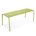 Mesa de jardín rectangular de 180 x 90 cm con 4 sillas y 2 bancos de metal
