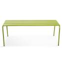 Mesa de jardín rectangular de 180 x 90 cm con 4 sillas y 2 bancos de metal