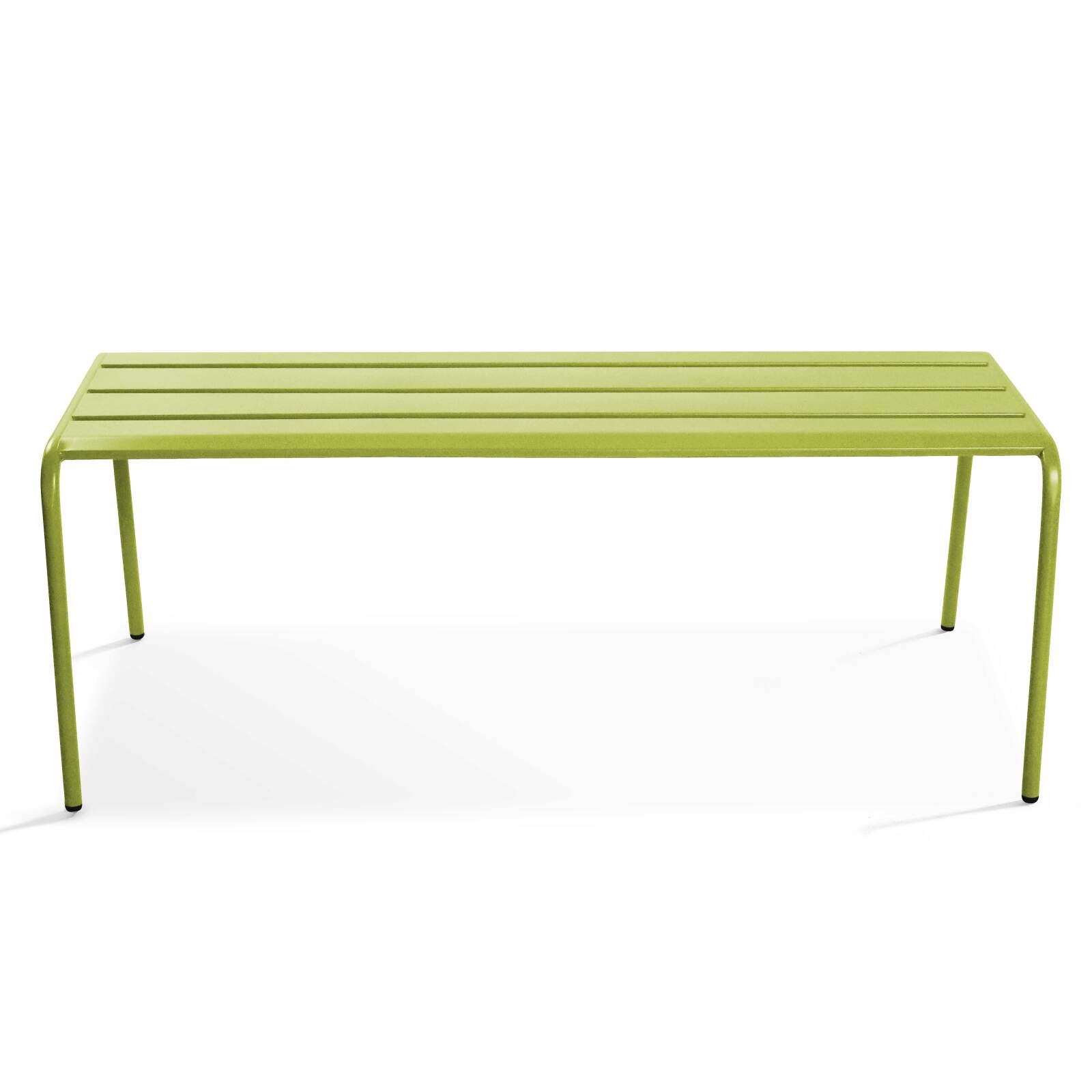 Mesa de jardín rectangular de 180 x 90 cm con 4 sillas y 2 bancos de metal