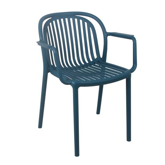Silla de jardín de plástico con reposabrazos caladas | Oviala