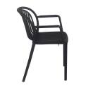 Silla de terraza de plástico con reposabrazos