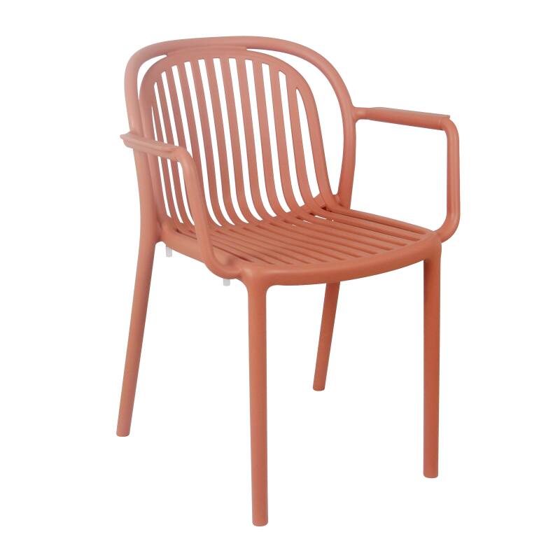 Silla de terraza de plástico con reposabrazos