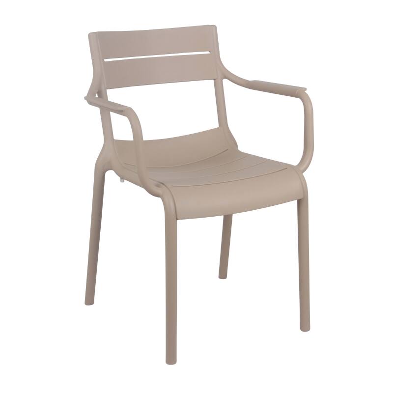Silla de terraza de plástico con reposabrazos