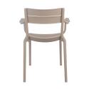 Silla de terraza de plástico con reposabrazos
