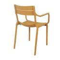 Silla de terraza de plástico con reposabrazos