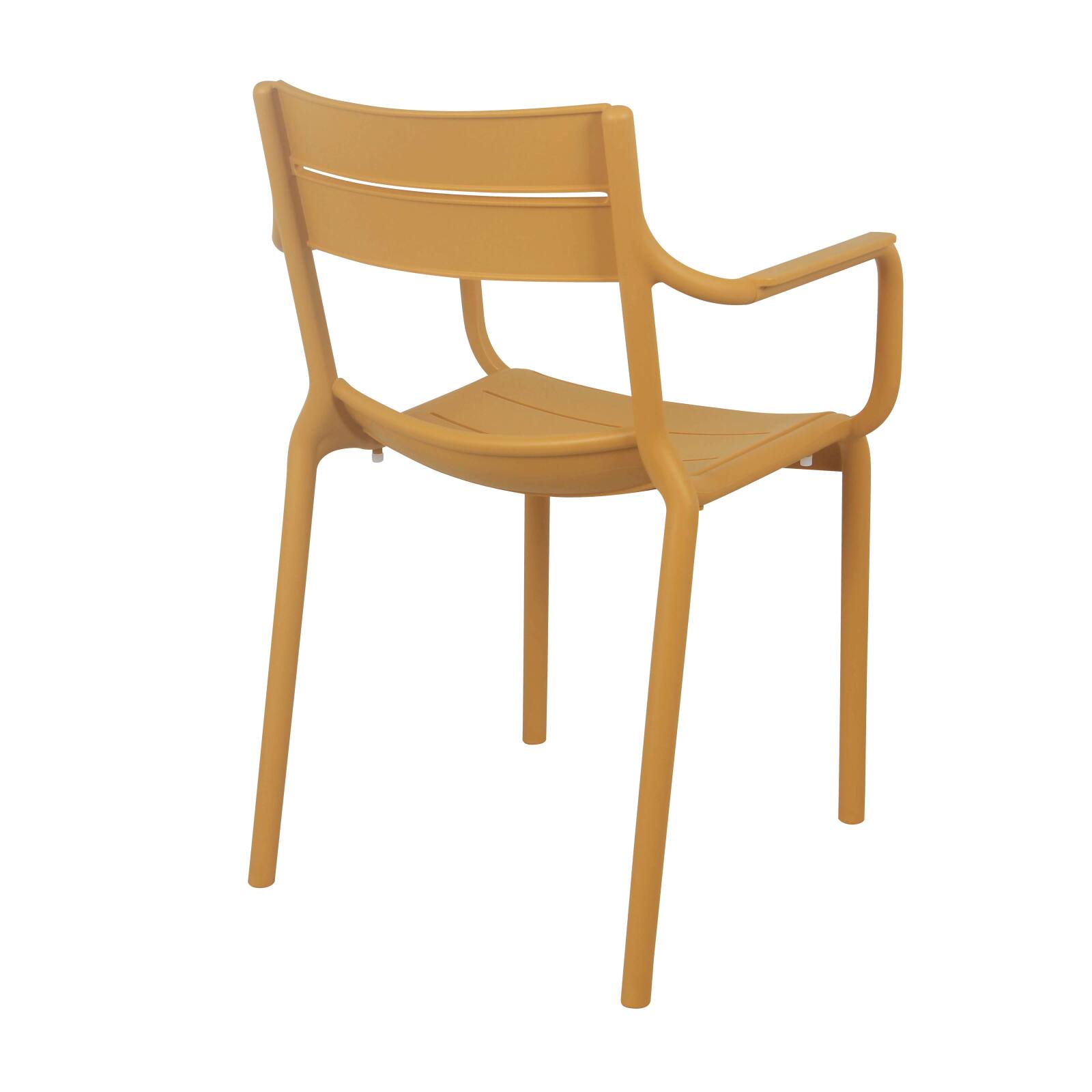 Silla de terraza de plástico con reposabrazos