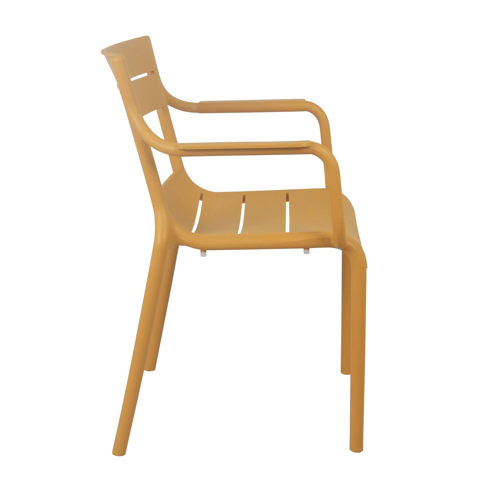 Silla de terraza de plástico con reposabrazos