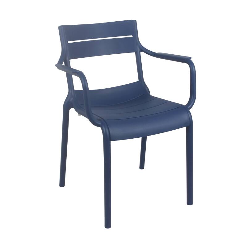 Silla de terraza de plástico con reposabrazos
