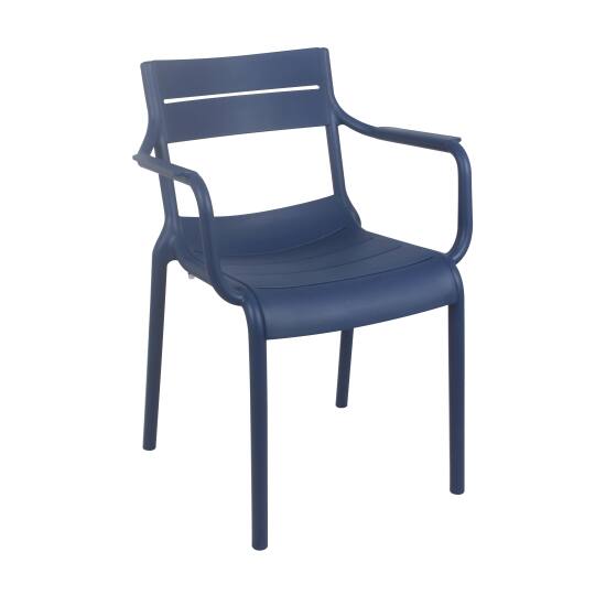 Silla de terraza de plástico con reposabrazos