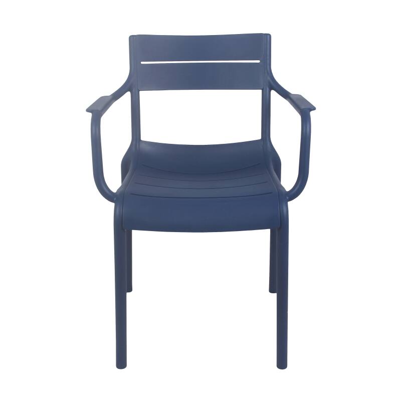 Silla de terraza de plástico con reposabrazos