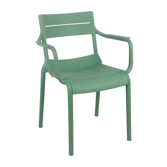 Silla de terraza de plástico con reposabrazos