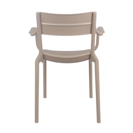 Lote de 4 sillas de terraza de plástico con reposabrazos (4/7)