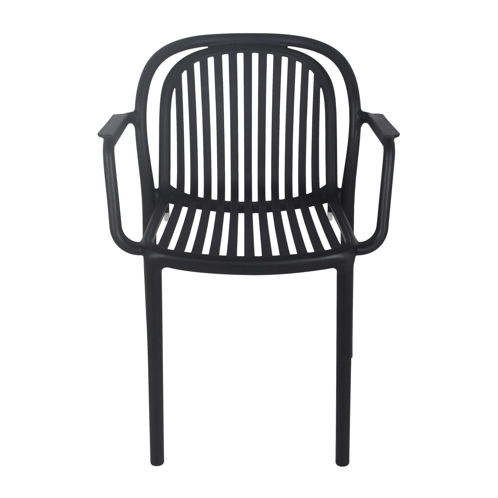 Silla de terraza de plástico con reposabrazos