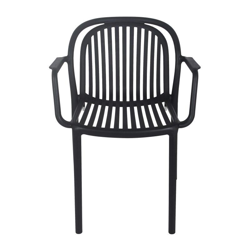Silla de terraza de plástico con reposabrazos