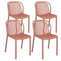Lote de 4 chaises de terraza de plástico