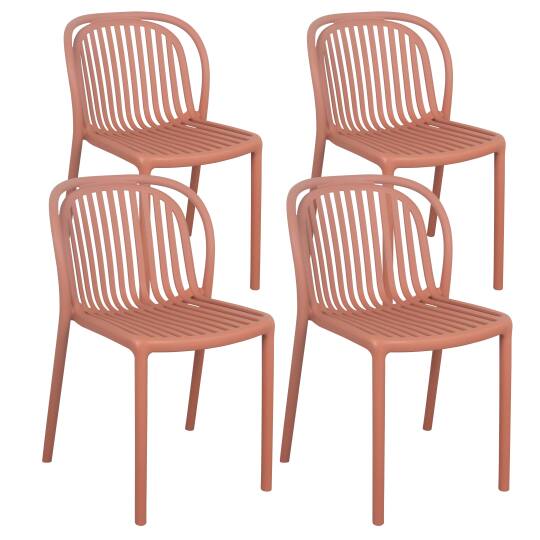 Lote de 4 chaises de terraza de plástico