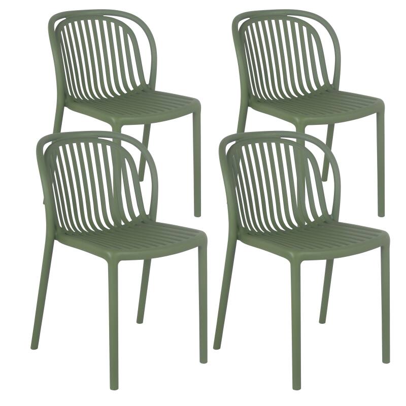Lote de 4 chaises de terraza de plástico