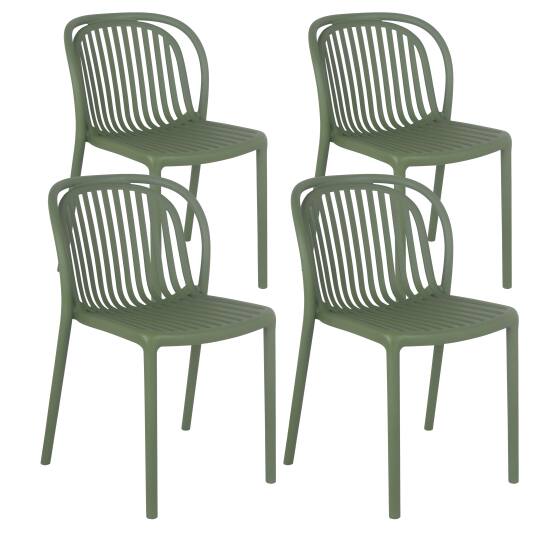 Lote de 4 chaises de terraza de plástico
