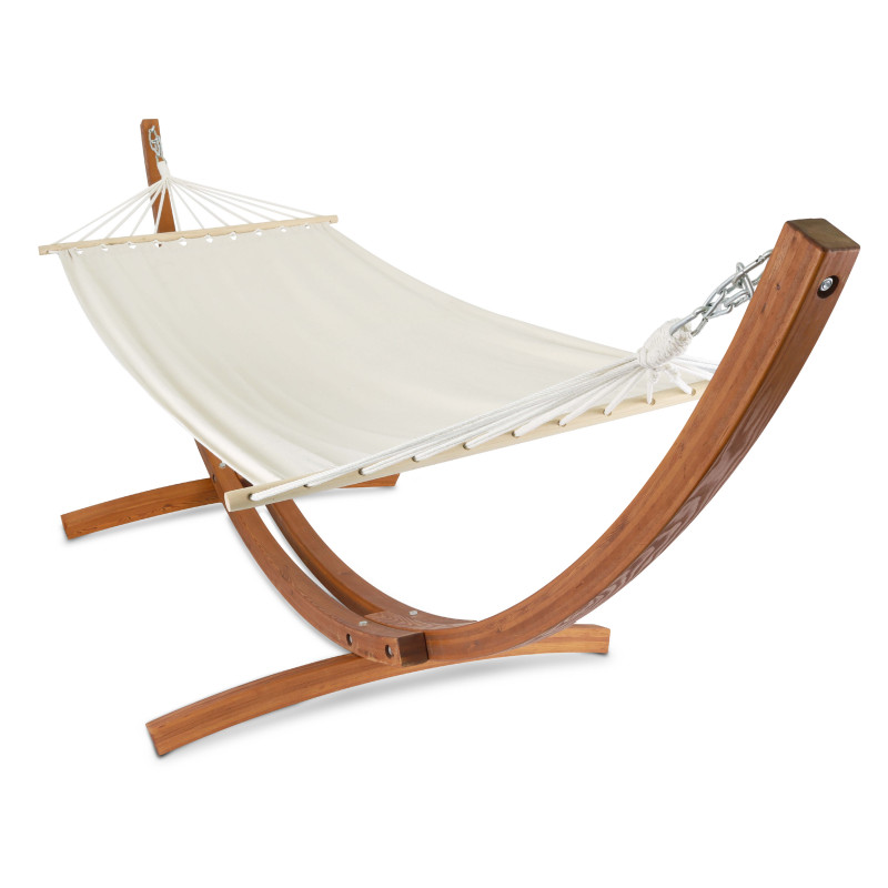 Hamaca con soporte de madera