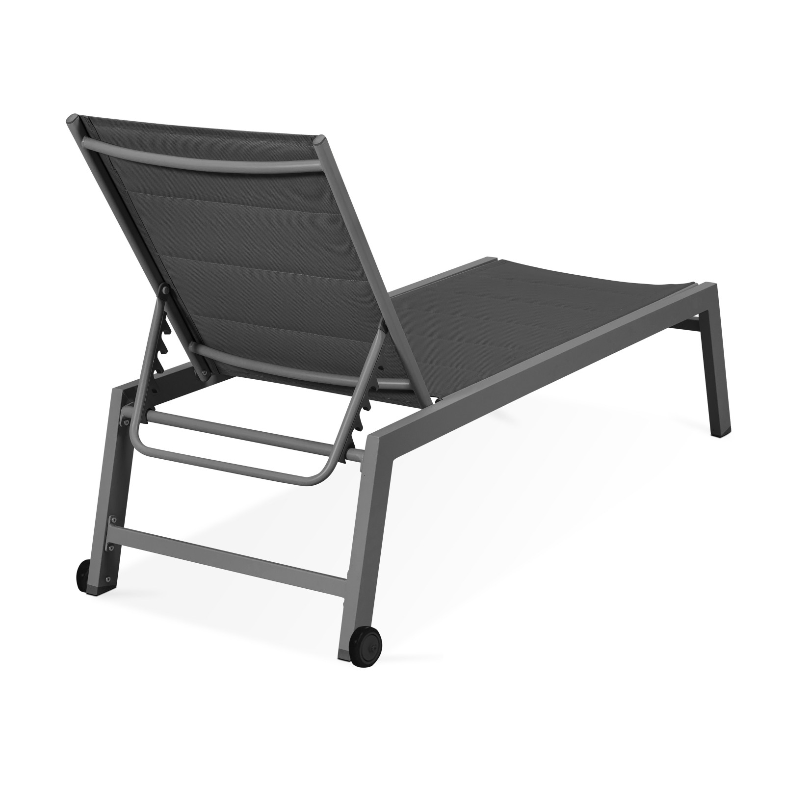 Lote de 2 tumbonas con ruedas, reclinables 5 posiciones