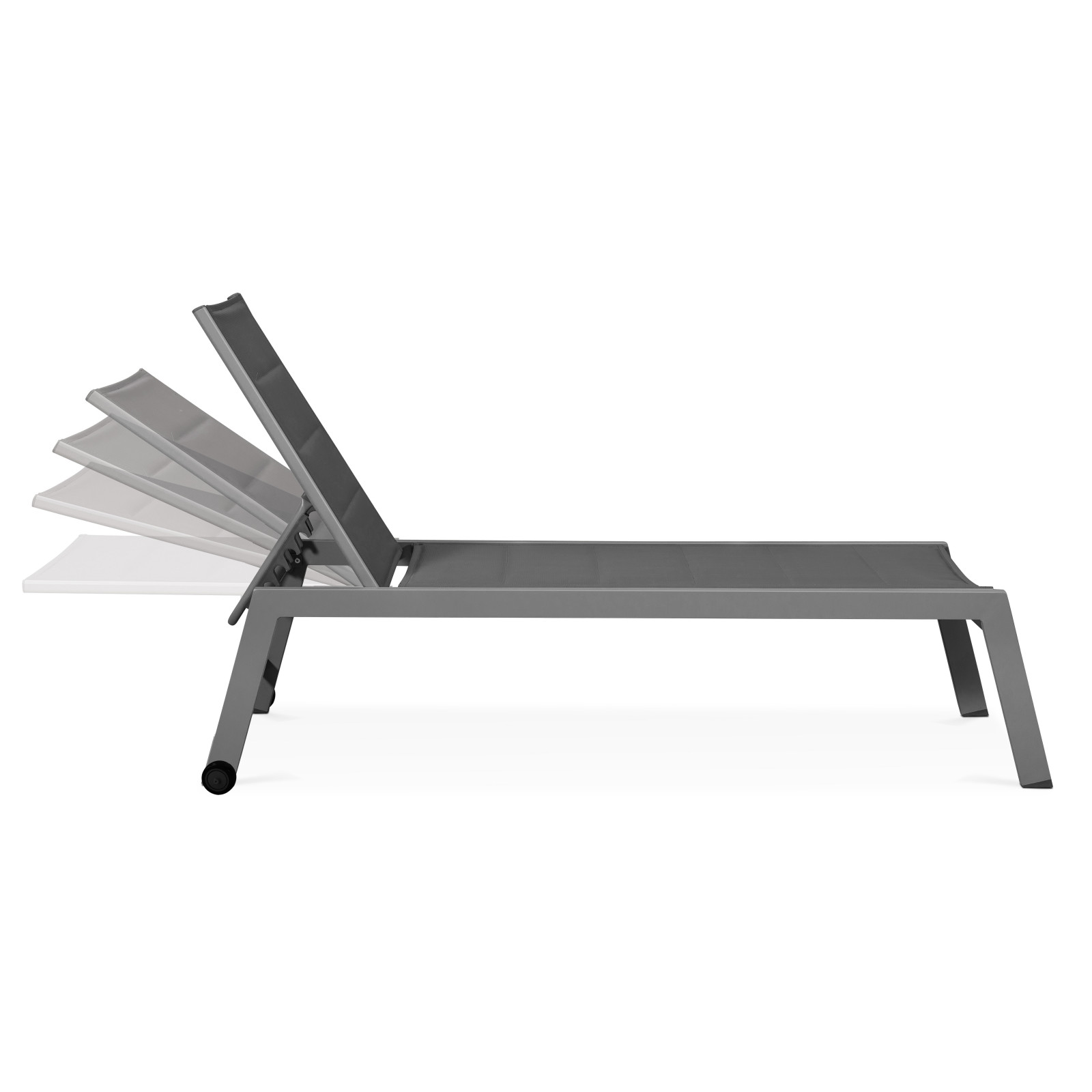 Lote de 2 tumbonas con ruedas, reclinables 5 posiciones