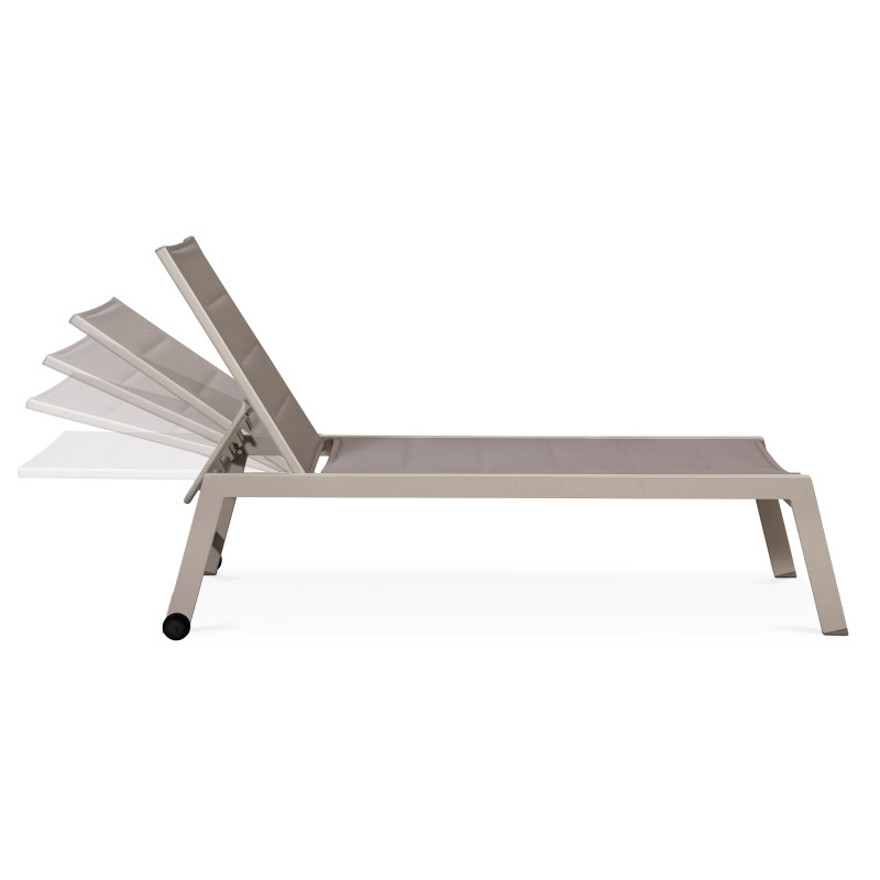 Lote de 2 tumbonas con ruedas, reclinables 5 posiciones (2/6)