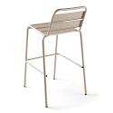 Mesa reclinable laminada de 60x60 cm de altura con pata negra y sillas de metal
