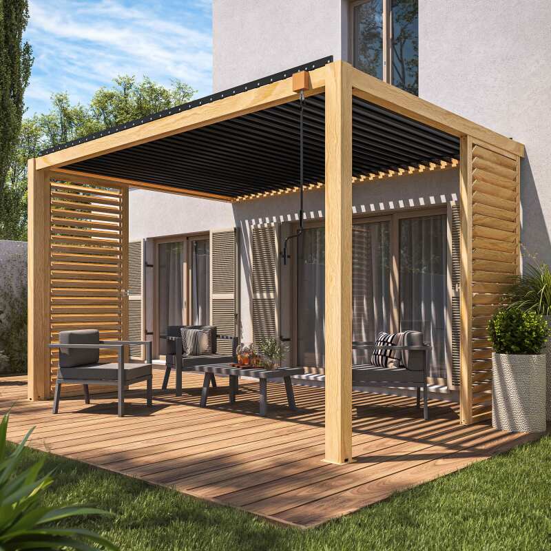 Pantalla para pérgola bioclimática CORATO y SAPRI