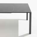 Mesa de jardín rectangular extensible (180/240 x 90 x 75 cm) de aluminio y piedra gris antracita
