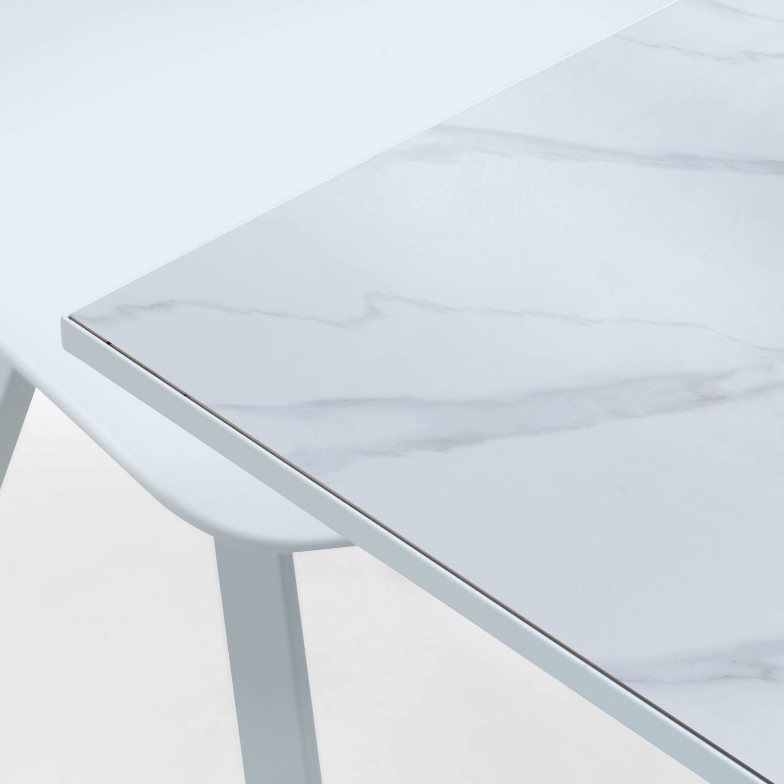 Mesa con tablero de cerámica de estilo escandinavo para 8 personas