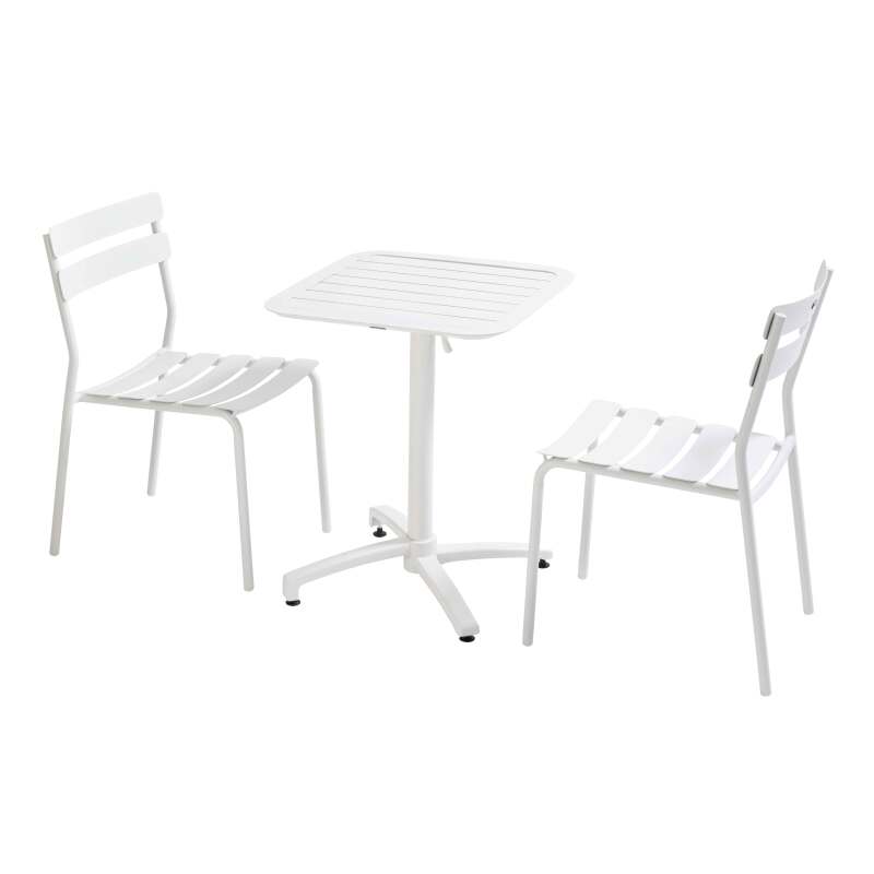 Mesa reclinable de aluminio de 60x60 cm y 2 sillas