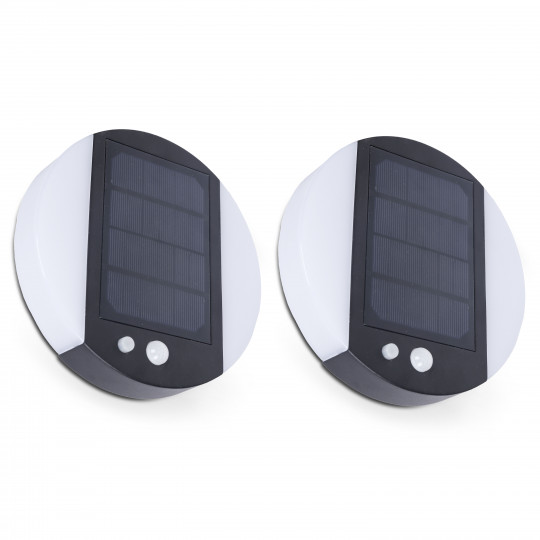 Aplique de pared solar LED redondo con sensor de movimiento (1/1)