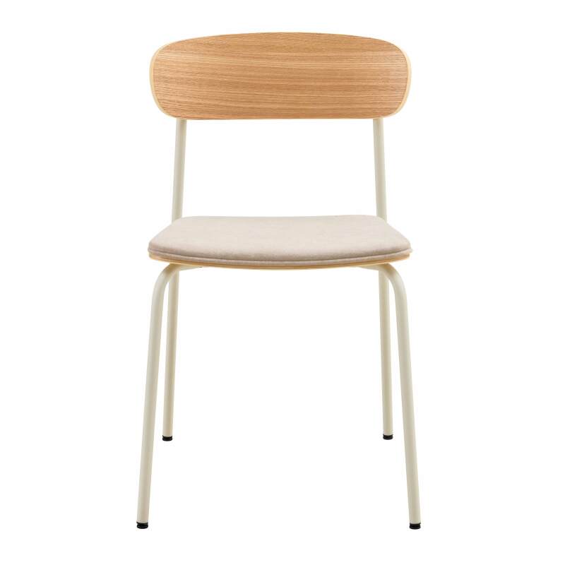 Lote de 2 sillas de metal, madera y tela (5/6)