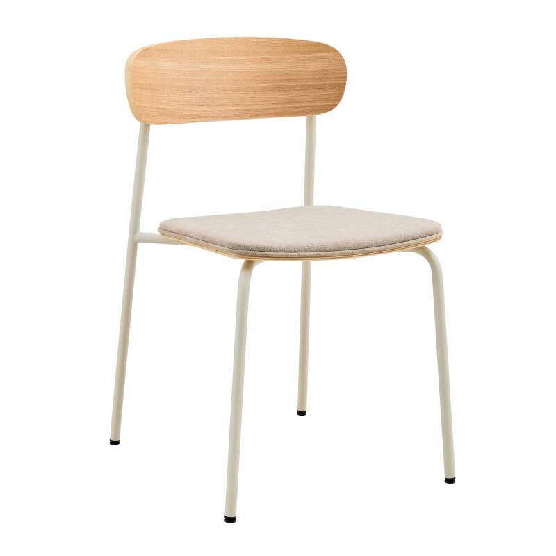 Lote de 2 sillas de metal, madera y tela (2/6)