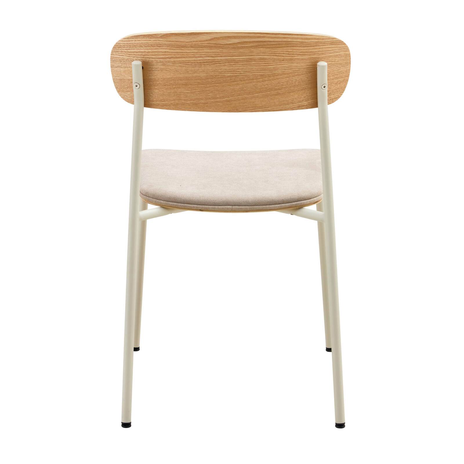 Lote de 2 sillas de metal, madera y tela