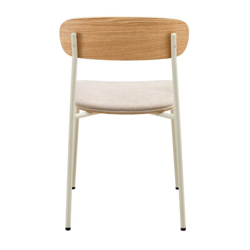 Lote de 2 sillas de metal, madera y tela (3/6)