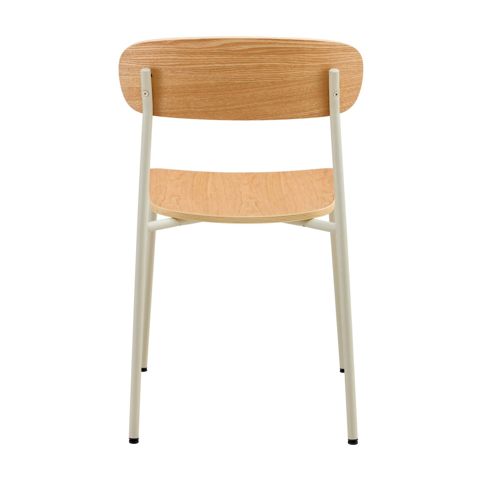 Lote de 2 sillas de metal y madera