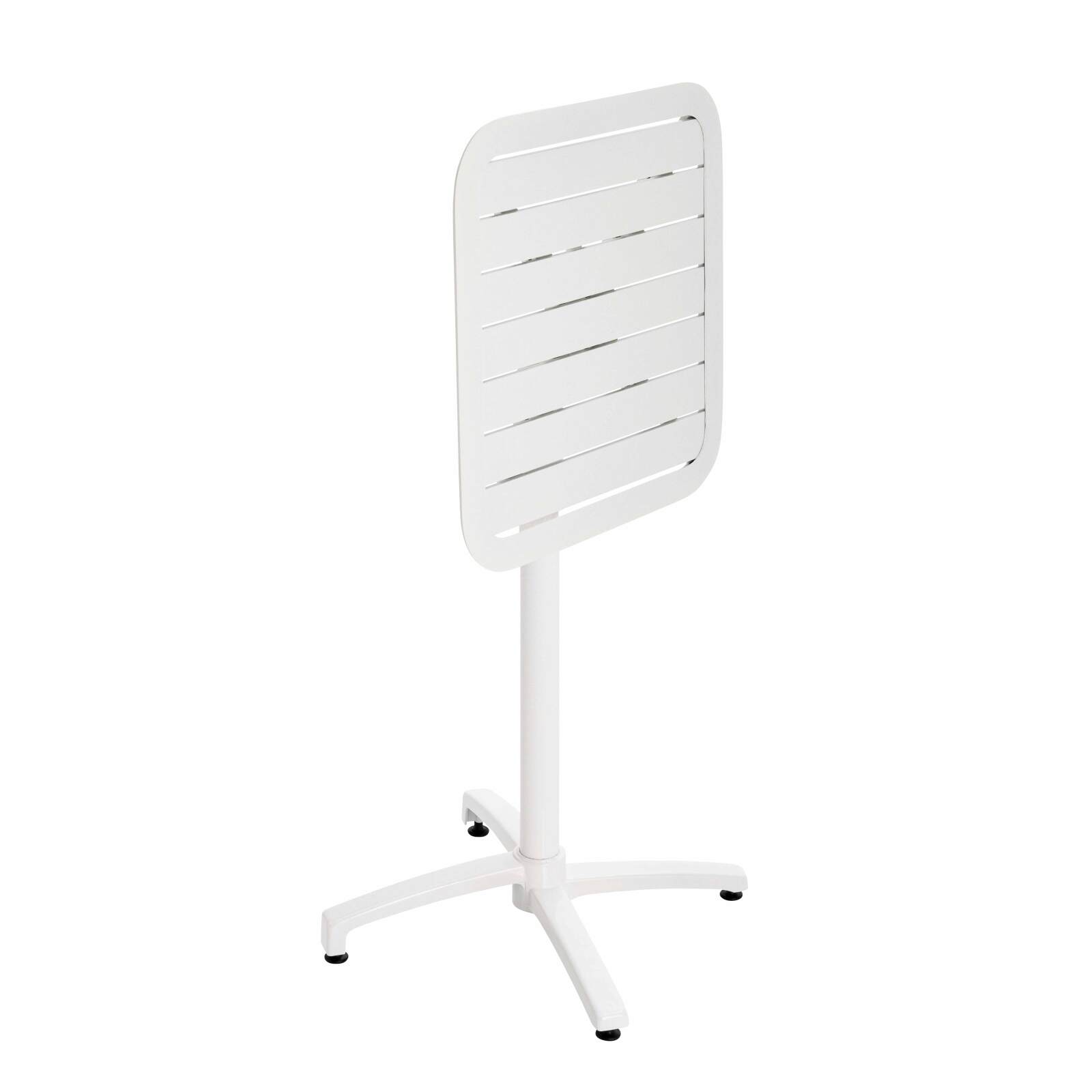 Mesa alta reclinable de 60x60 cm y 2 sillas altas de aluminio