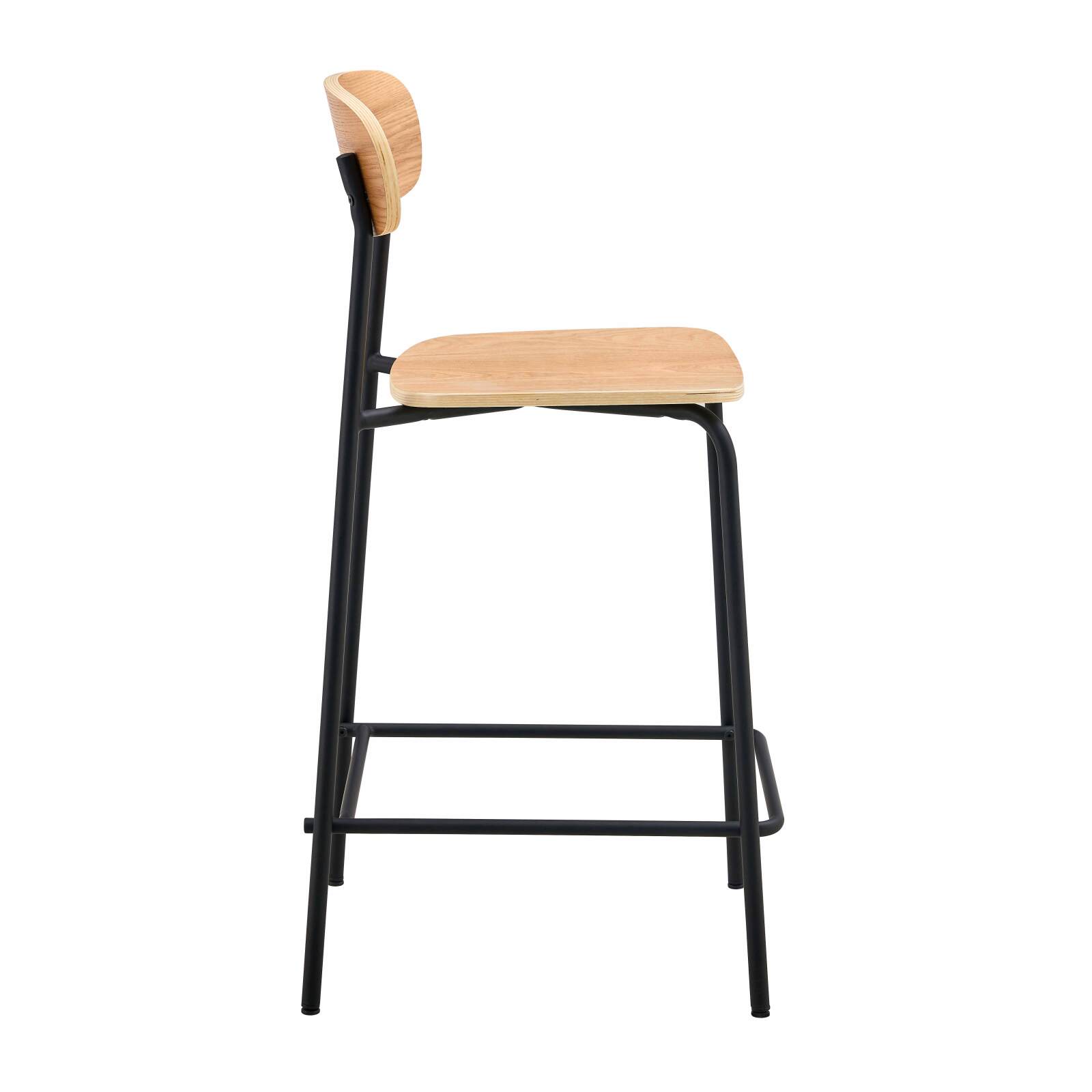 Lote de 2 sillas altas de metal y madera