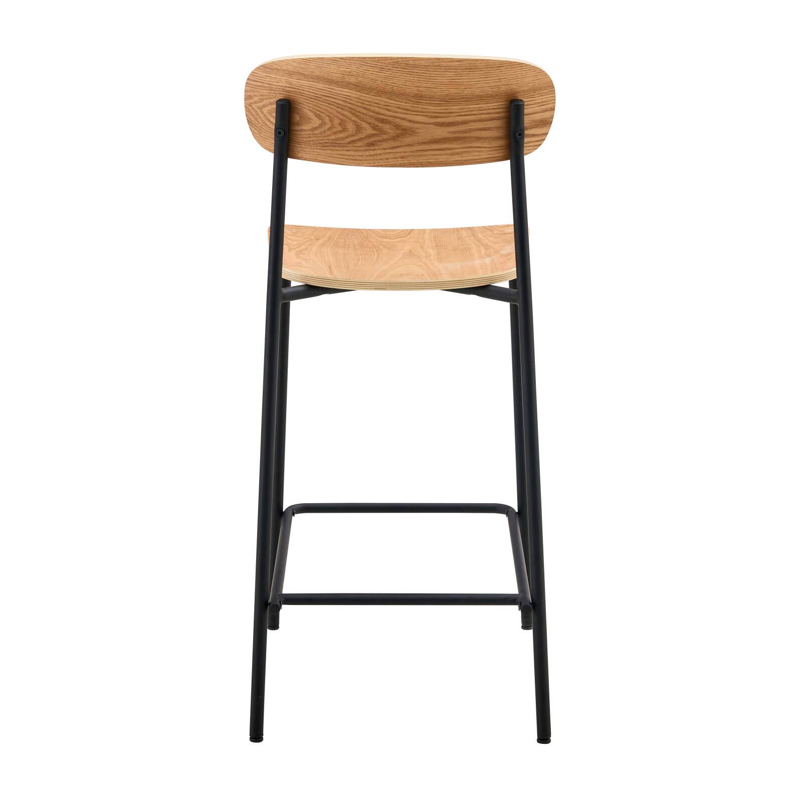 Lote de 2 sillas altas de metal y madera