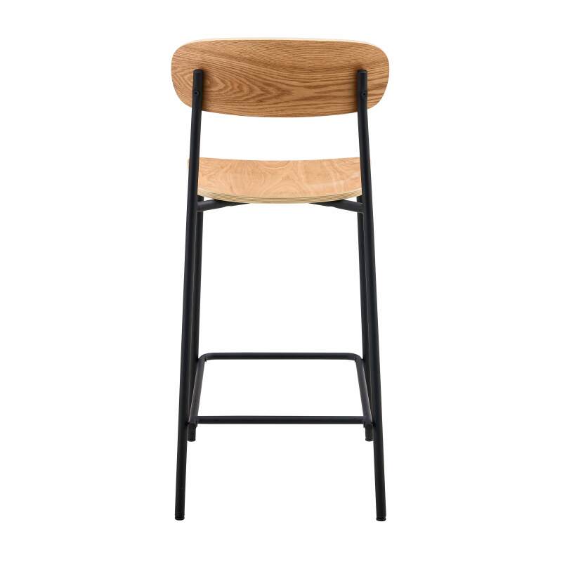 Lote de 2 sillas altas de metal y madera