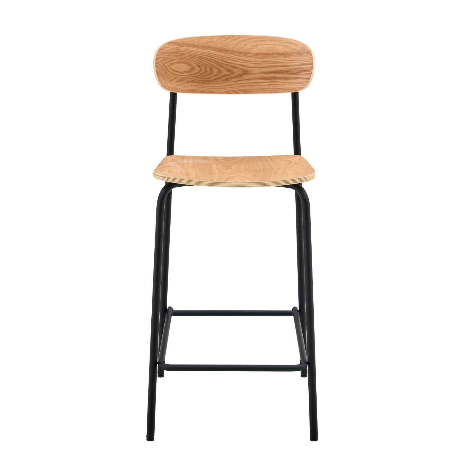 Lote de 2 sillas altas de metal y madera