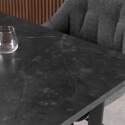 Mesa de comedor extensible en acero y MDF efecto mármol negro - 6 a 8 personas