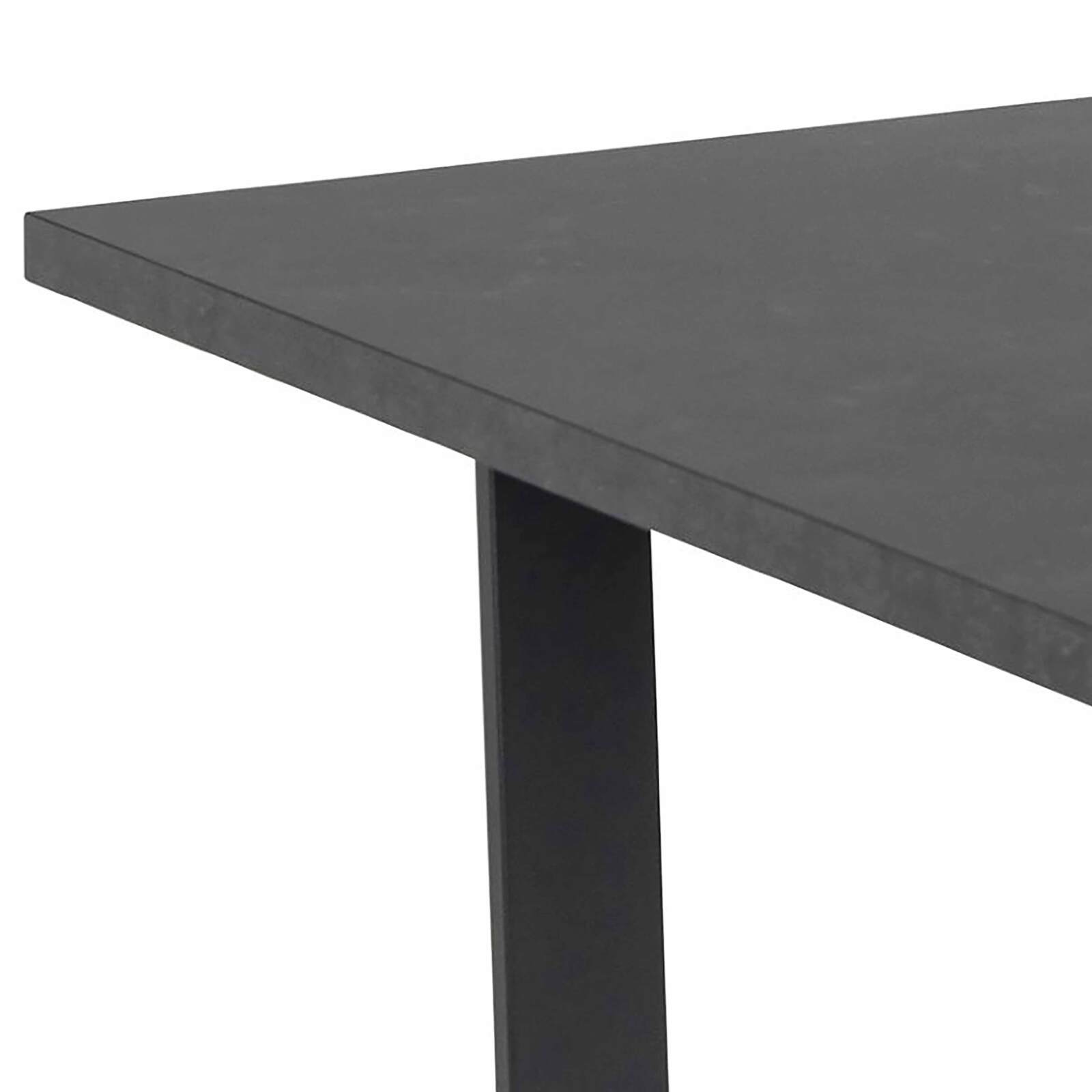 Mesa de comedor extensible en acero y MDF efecto mármol negro - 6 a 8 personas