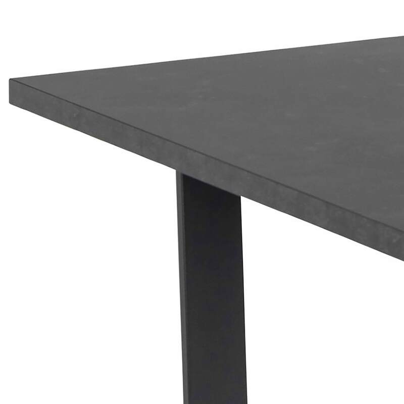 Mesa de comedor extensible en acero y MDF efecto mármol negro - 6 a 8 personas